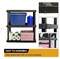 Large 3-Tier Shelving Unit, W36 x D18 x H38" Interlocking Multipurpose Garage Plastic Shelf Organizer, Black
